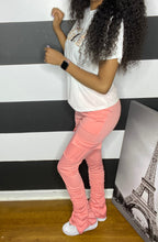 Load image into Gallery viewer, Stacked Cargo Pants (Pink)